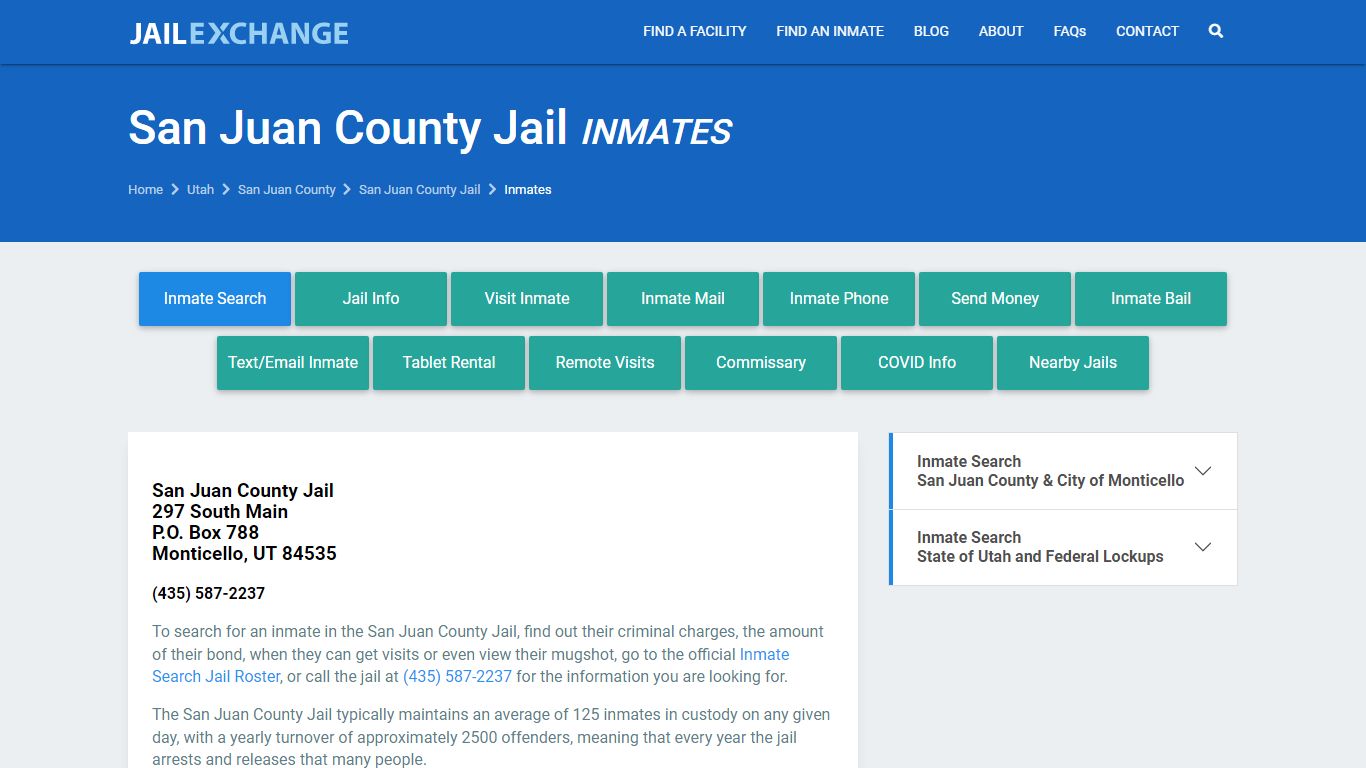 San Juan County Jail Inmates | Arrests | Mugshots | UT